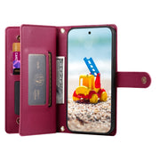 For Google Pixel 9 Pro XL Nine Card-slot Zipper Wallet Bag Leather Phone Case(Red)