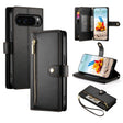 For Google Pixel 9 Pro XL Nine Card-slot Zipper Wallet Bag Leather Phone Case(Black) - Google Cases by PMC TechLife | Online Shopping South Africa | PMC TechLife | Buy Now Pay Later Mobicred