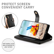 For Google Pixel 9 Pro XL Nine Card-slot Zipper Wallet Bag Leather Phone Case(Black)