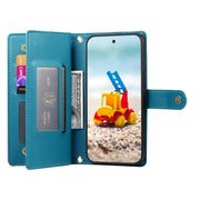 For Google Pixel 9 Pro XL Nine Card-slot Zipper Wallet Bag Leather Phone Case(Blue)