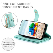 For Google Pixel 9 / 9 Pro Nine Card-slot Zipper Wallet Bag Leather Phone Case(Mint Green)