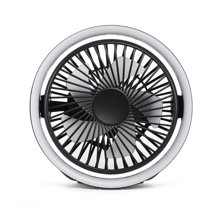 N601 180 Degree Rotating Type-C Desktop Fan with LED Ambience Light(Black)