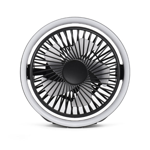 N601 180 Degree Rotating Type-C Desktop Fan with LED Ambience Light(Black)