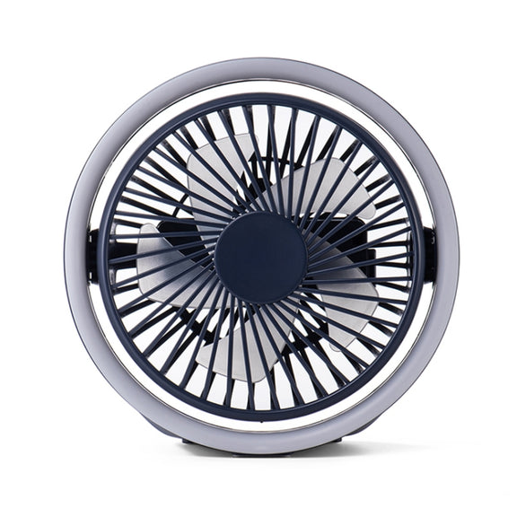 N601 180 Degree Rotating Type-C Desktop Fan with LED Ambience Light(Blue)