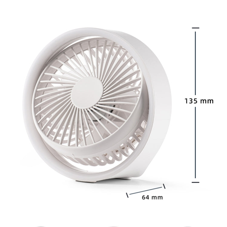 N601 180 Degree Rotating Type-C Desktop Fan with LED Ambience Light(Pink)