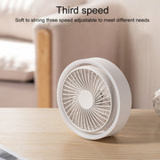 N601 180 Degree Rotating Type-C Desktop Fan with LED Ambience Light(Pink)