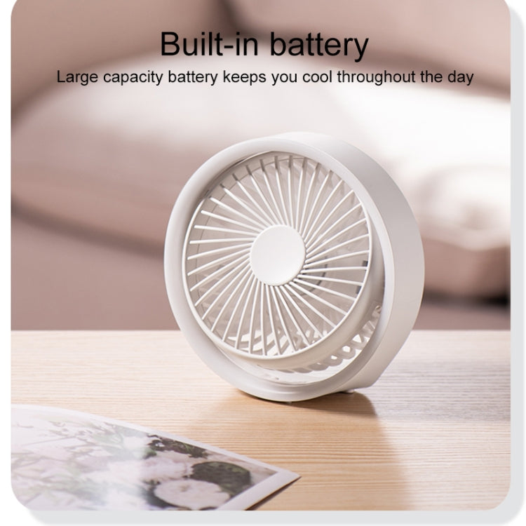 N601 180 Degree Rotating Type-C Desktop Fan with LED Ambience Light(Pink)