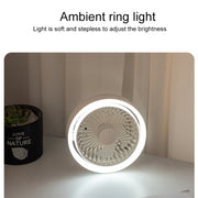 N601 180 Degree Rotating Type-C Desktop Fan with LED Ambience Light(Pink)