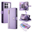 For Redmi K70 Nine Card-slot Zipper Wallet Bag Leather Phone Case(Purple) - free shipping - PMC Jewellery - Order now!