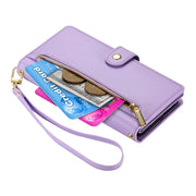 For Redmi K70 Nine Card-slot Zipper Wallet Bag Leather Phone Case(Purple)