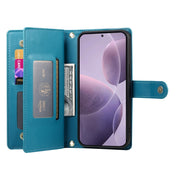 For Redmi K70 Nine Card-slot Zipper Wallet Bag Leather Phone Case(Blue)
