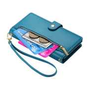 For Redmi K70 Nine Card-slot Zipper Wallet Bag Leather Phone Case(Blue)