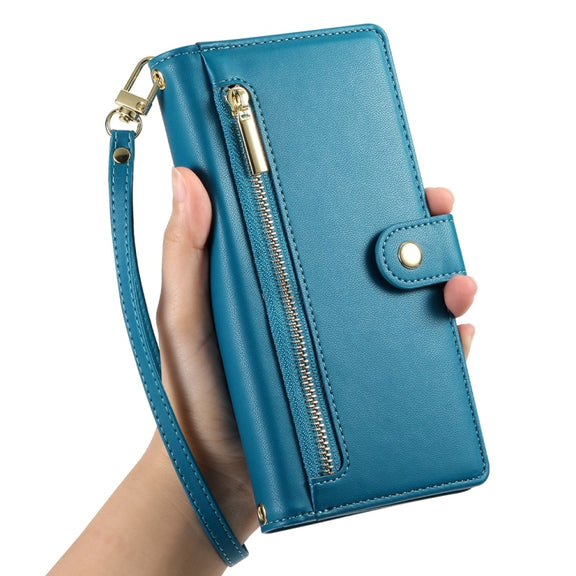 For Redmi K70 Ultra Nine Card-slot Zipper Wallet Bag Leather Phone Case(Blue)