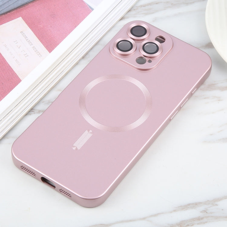 For iPhone 16 Pro Liquid TPU Silicone Solid Color MagSafe Phone Case(Rose Gold)