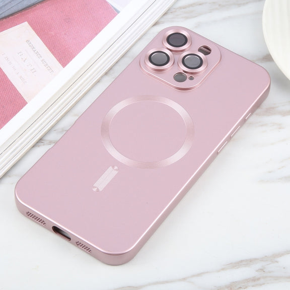 For iPhone 16 Pro Liquid TPU Silicone Solid Color MagSafe Phone Case(Rose Gold)
