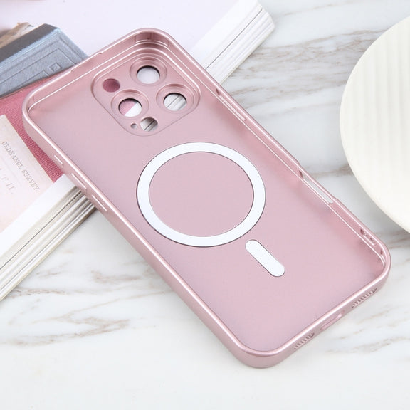 For iPhone 16 Pro Liquid TPU Silicone Solid Color MagSafe Phone Case(Rose Gold)