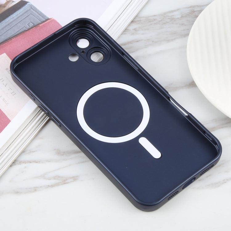 For iPhone 16 Plus Liquid TPU Silicone Solid Color MagSafe Phone Case(Dark Blue)