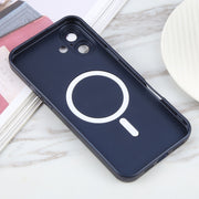 For iPhone 16 Plus Liquid TPU Silicone Solid Color MagSafe Phone Case(Dark Blue)