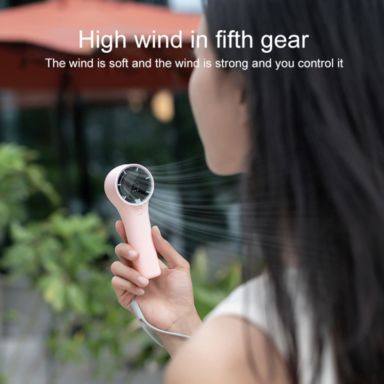 N606 Pro HD Digital Display Mini Handheld Fan(Pink)