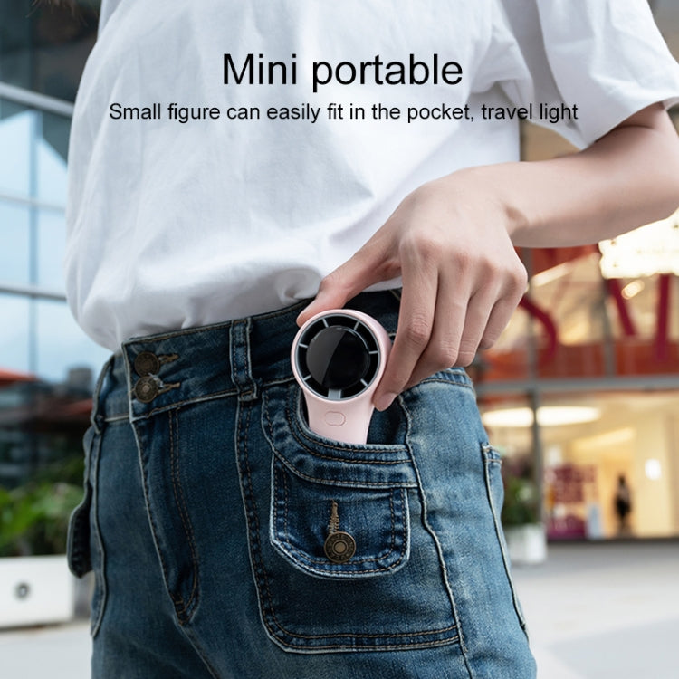 N606 Pro HD Digital Display Mini Handheld Fan(Pink)