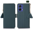 For Motorola Moto G85 Side-Magnetic TJ Genuine Leather RFID Phone Case(Green) - Motorola Cases by PMC TechLife | Online Shopping South Africa | PMC TechLife | Buy Now Pay Later Mobicred