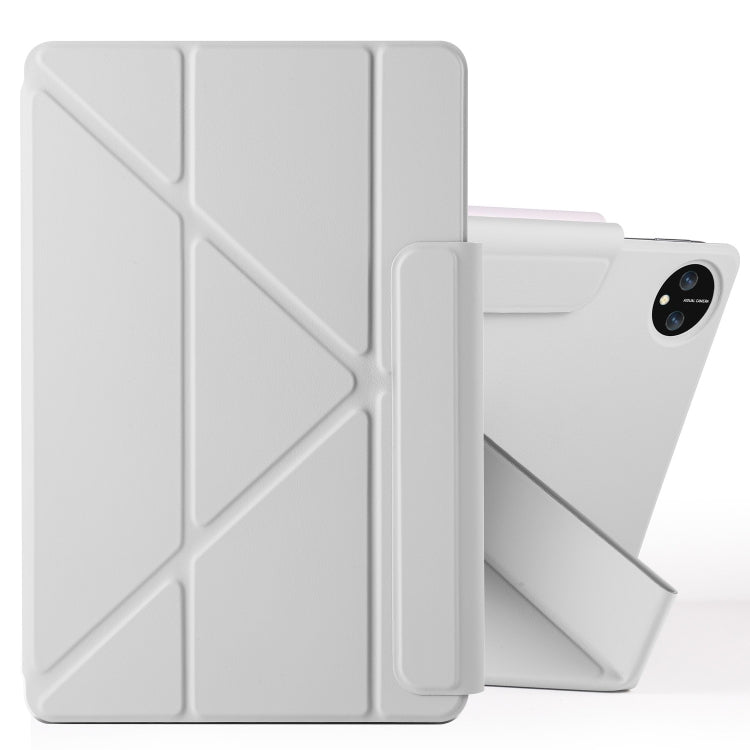 For Huawei MatePad Pro 11 2024 / 2022 Fixed Buckle Magnetic Deformation Leather Tablet Case(Grey)