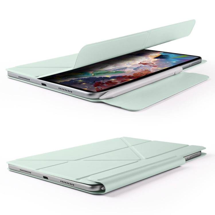 For Huawei MatePad 11.5 / 11.5S Fixed Buckle Magnetic Deformation Leather Tablet Case(Baby Green)