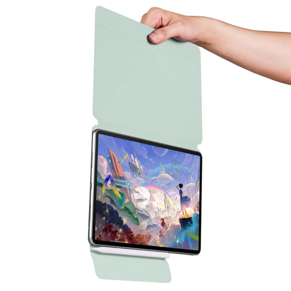 For Huawei MatePad 11.5 / 11.5S Fixed Buckle Magnetic Deformation Leather Tablet Case(Baby Green)