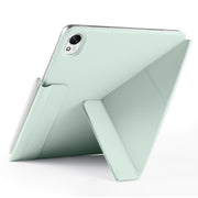 For Huawei MatePad Air 11.5 2023 Fixed Buckle Magnetic Deformation Leather Tablet Case(Baby Green)