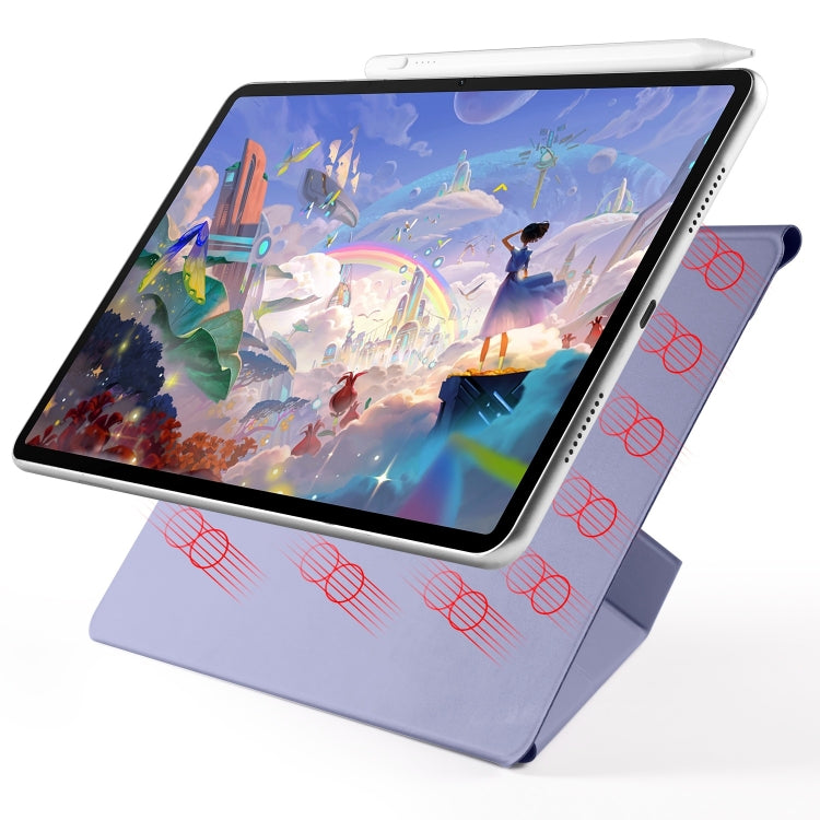 For Huawei MatePad Air 11.5 2023 Fixed Buckle Magnetic Deformation Leather Tablet Case(Lavender Purple)