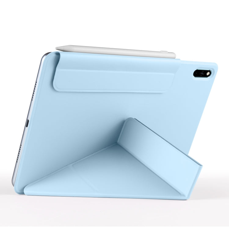 For Huawei MatePad 11 2021 Fixed Buckle Magnetic Deformation Leather Tablet Case(Ice Blue)