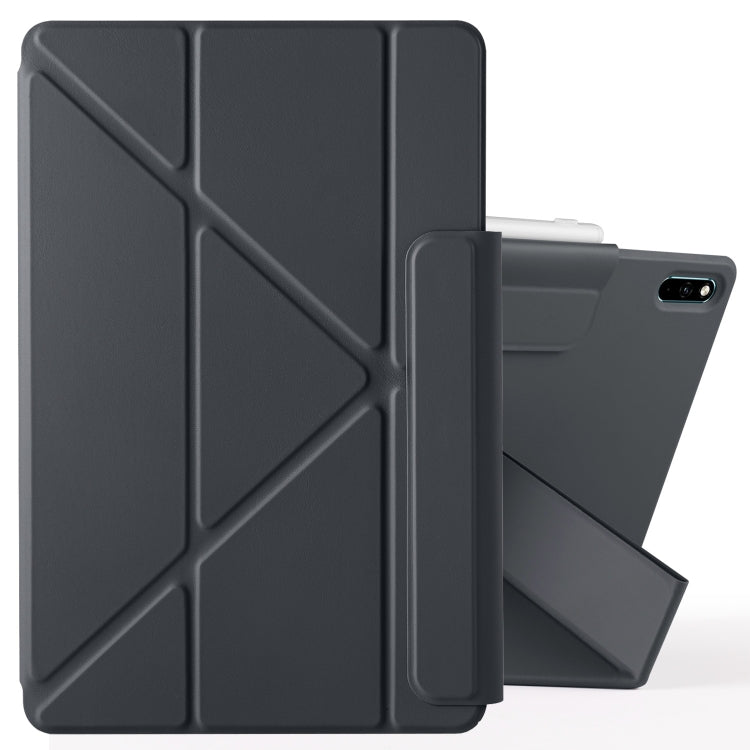 For Huawei MatePad 11 2021 Fixed Buckle Magnetic Deformation Leather Tablet Case(Black)