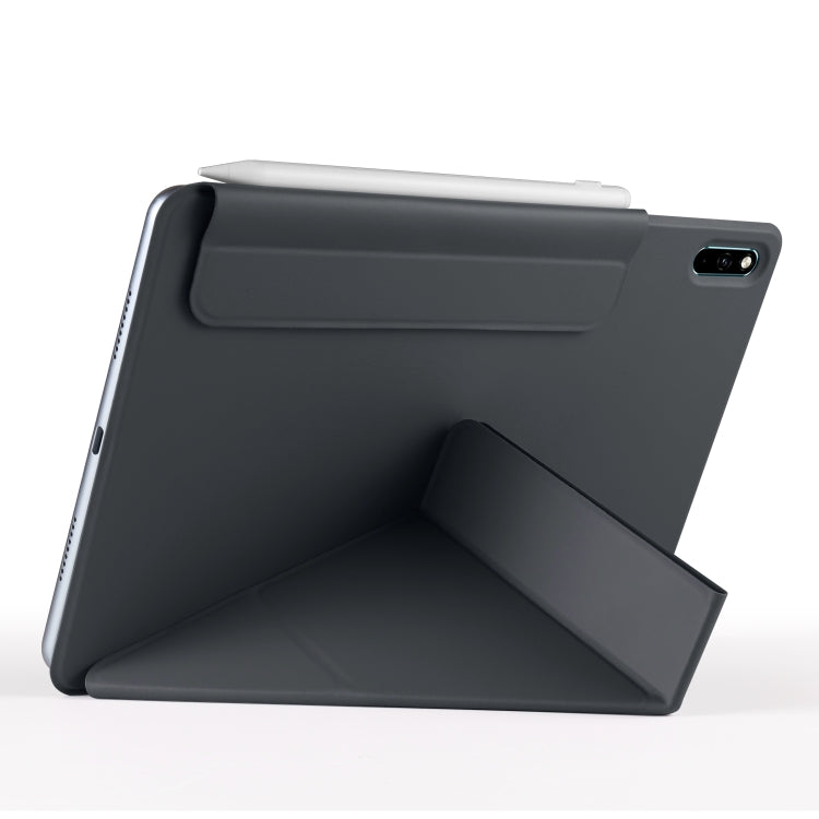 For Huawei MatePad 11 2021 Fixed Buckle Magnetic Deformation Leather Tablet Case(Black)