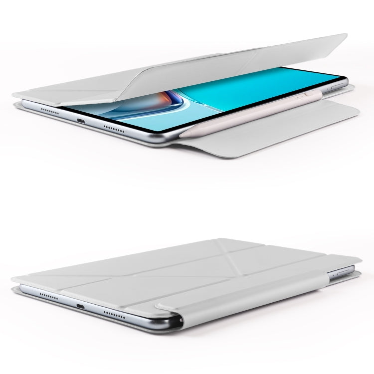 For Huawei MatePad 11 2021 Fixed Buckle Magnetic Deformation Leather Tablet Case(Grey)