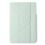 For Huawei MatePad 11 2021 Fixed Buckle Magnetic Deformation Leather Tablet Case(Baby Green)