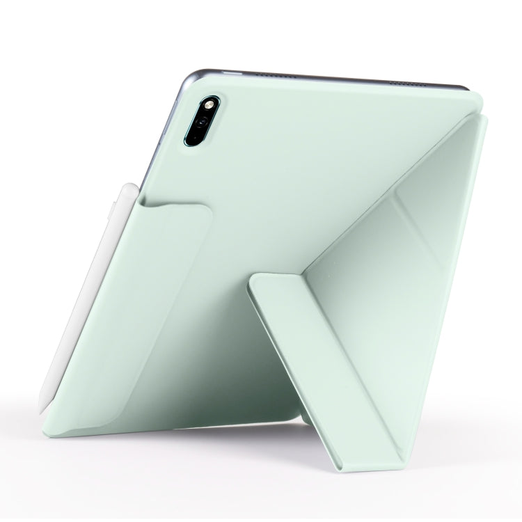 For Huawei MatePad 11 2021 Fixed Buckle Magnetic Deformation Leather Tablet Case(Baby Green)