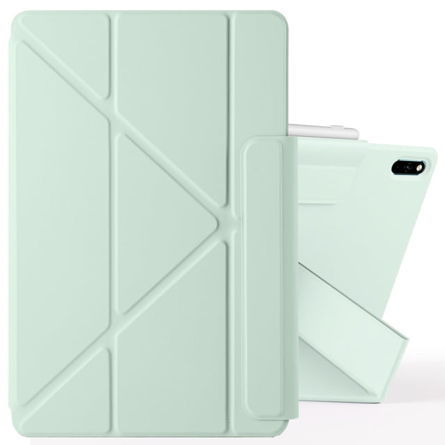 For Huawei MatePad 11 2021 Fixed Buckle Magnetic Deformation Leather Tablet Case(Baby Green)