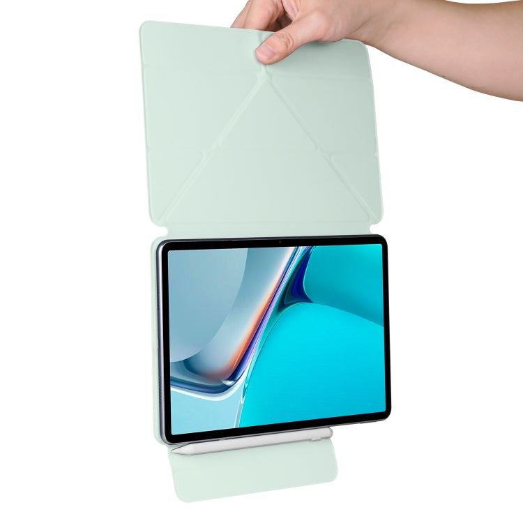 For Huawei MatePad 11 2021 Fixed Buckle Magnetic Deformation Leather Tablet Case(Baby Green)