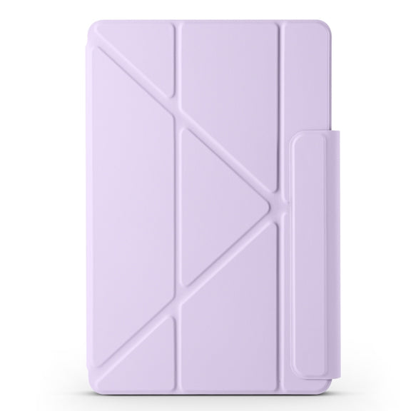 For Huawei MatePad 11 2021 Fixed Buckle Magnetic Deformation Leather Tablet Case(Purple)
