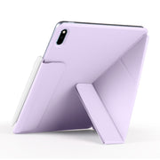 For Huawei MatePad 11 2021 Fixed Buckle Magnetic Deformation Leather Tablet Case(Purple)
