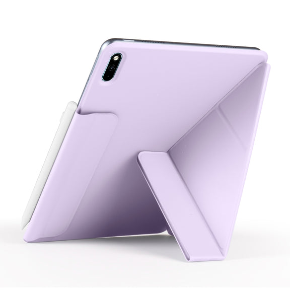 For Huawei MatePad 11 2021 Fixed Buckle Magnetic Deformation Leather Tablet Case(Purple)