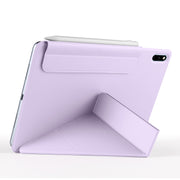For Huawei MatePad 11 2021 Fixed Buckle Magnetic Deformation Leather Tablet Case(Purple)
