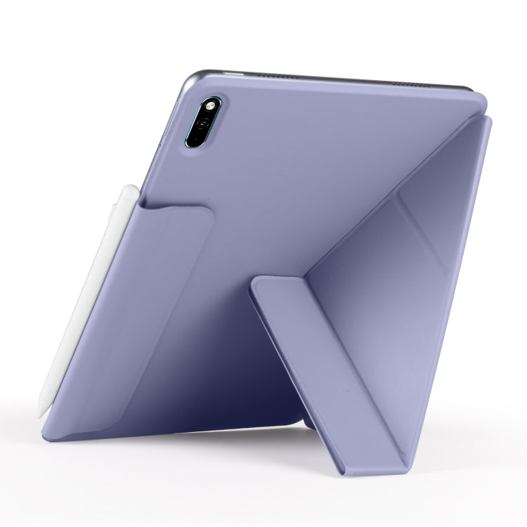 For Huawei MatePad 11 2021 Fixed Buckle Magnetic Deformation Leather Tablet Case(Lavender Purple)