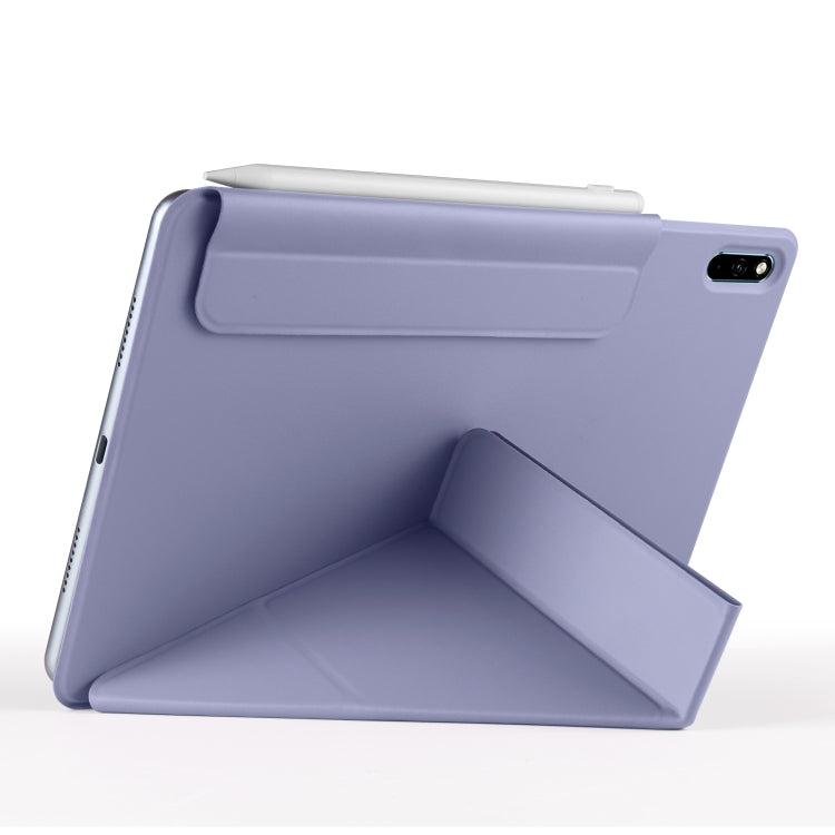For Huawei MatePad 11 2021 Fixed Buckle Magnetic Deformation Leather Tablet Case(Lavender Purple)