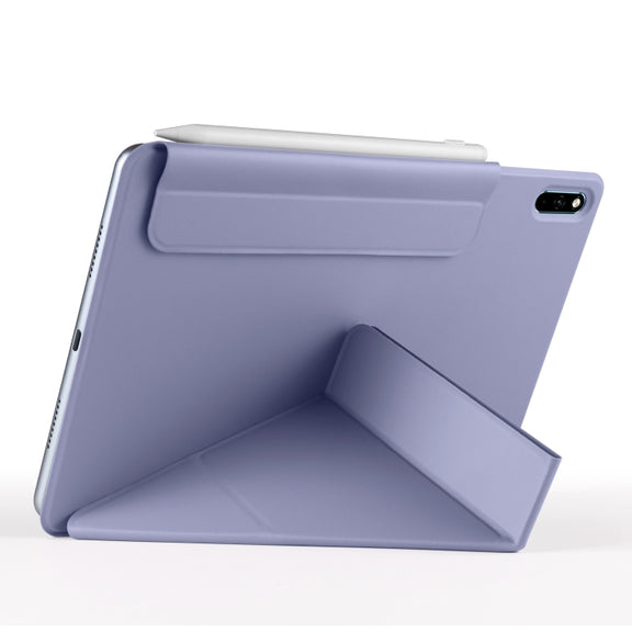 For Huawei MatePad 11 2021 Fixed Buckle Magnetic Deformation Leather Tablet Case(Lavender Purple)