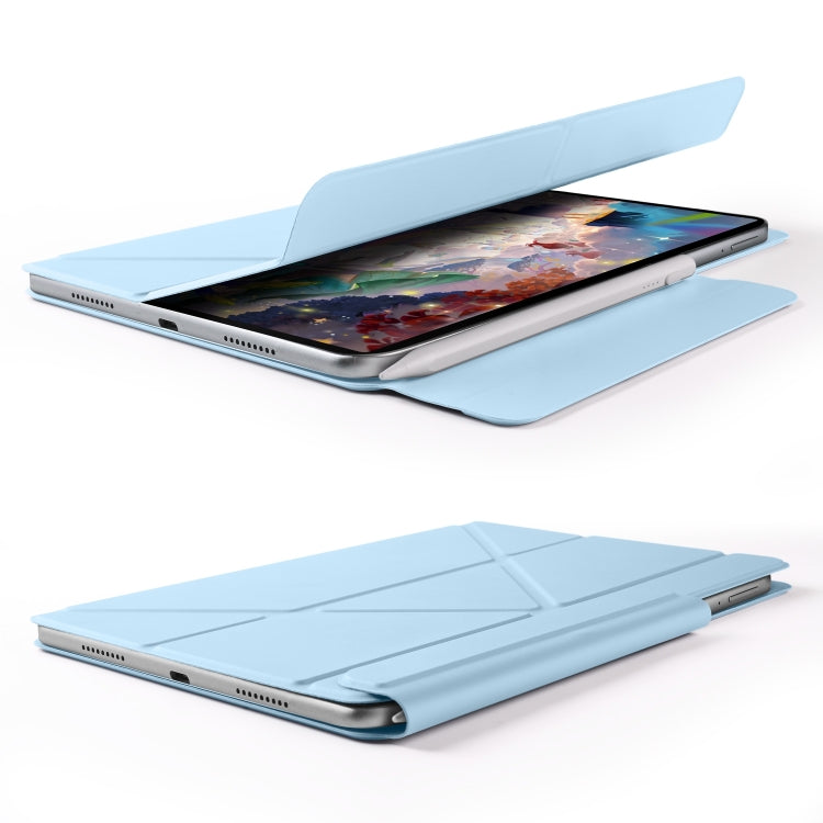 For Huawei MatePad Air 12 2024 Fixed Buckle Magnetic Deformation Leather Tablet Case(Ice Blue)