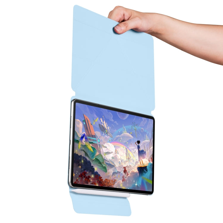 For Huawei MatePad Air 12 2024 Fixed Buckle Magnetic Deformation Leather Tablet Case(Ice Blue)