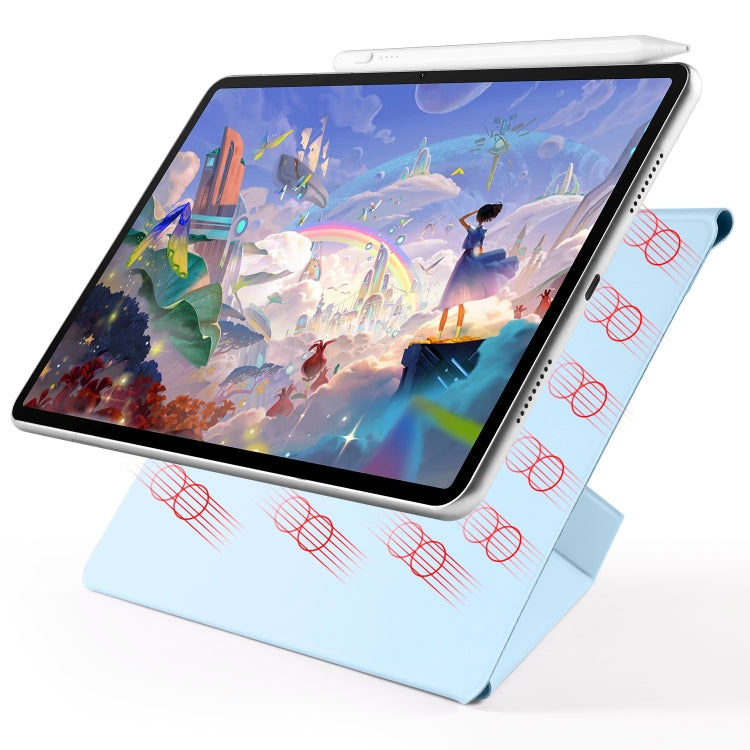 For Huawei MatePad Air 12 2024 Fixed Buckle Magnetic Deformation Leather Tablet Case(Ice Blue)