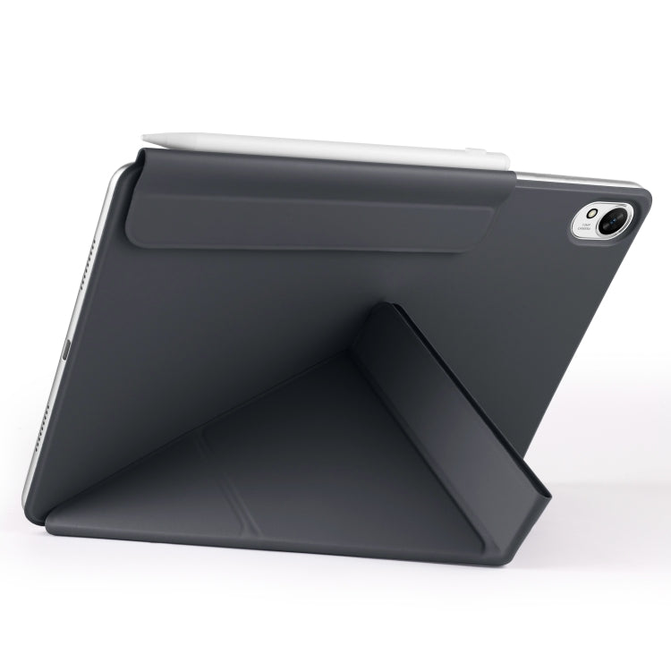 For Huawei MatePad Air 12 2024 Fixed Buckle Magnetic Deformation Leather Tablet Case(Black)