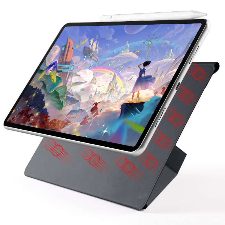 For Huawei MatePad Air 12 2024 Fixed Buckle Magnetic Deformation Leather Tablet Case(Black)